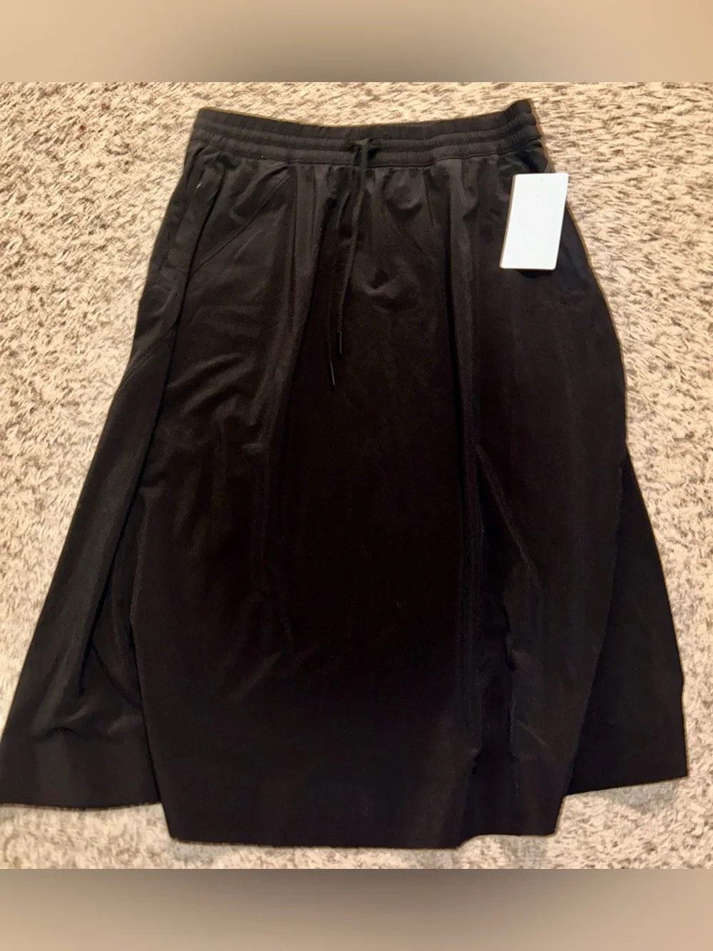 NWT Women’s Athleta Black Elastic Waist A-Line Midi Skirt size 14 - Picture 7 of 12